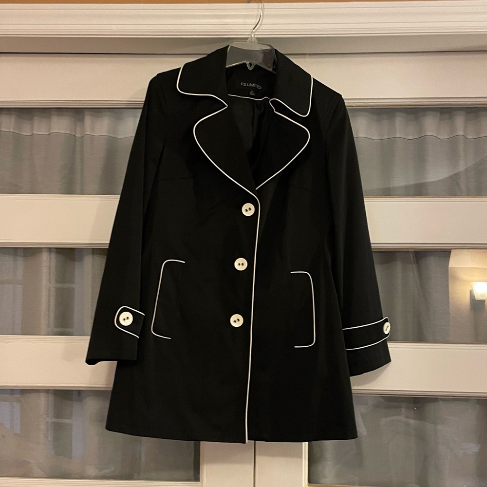 FS Limited Black Dress Jacket with White Piping Detail.